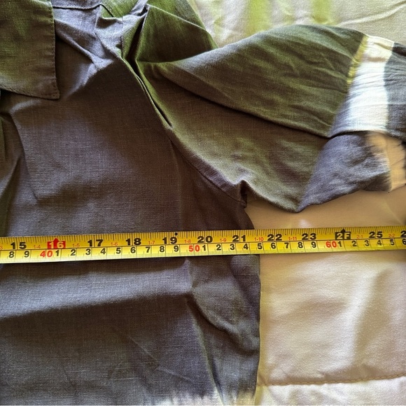 Allen Allen Blue Tie Dye Linen Shirt Dress Size M - Picture 8 of 11